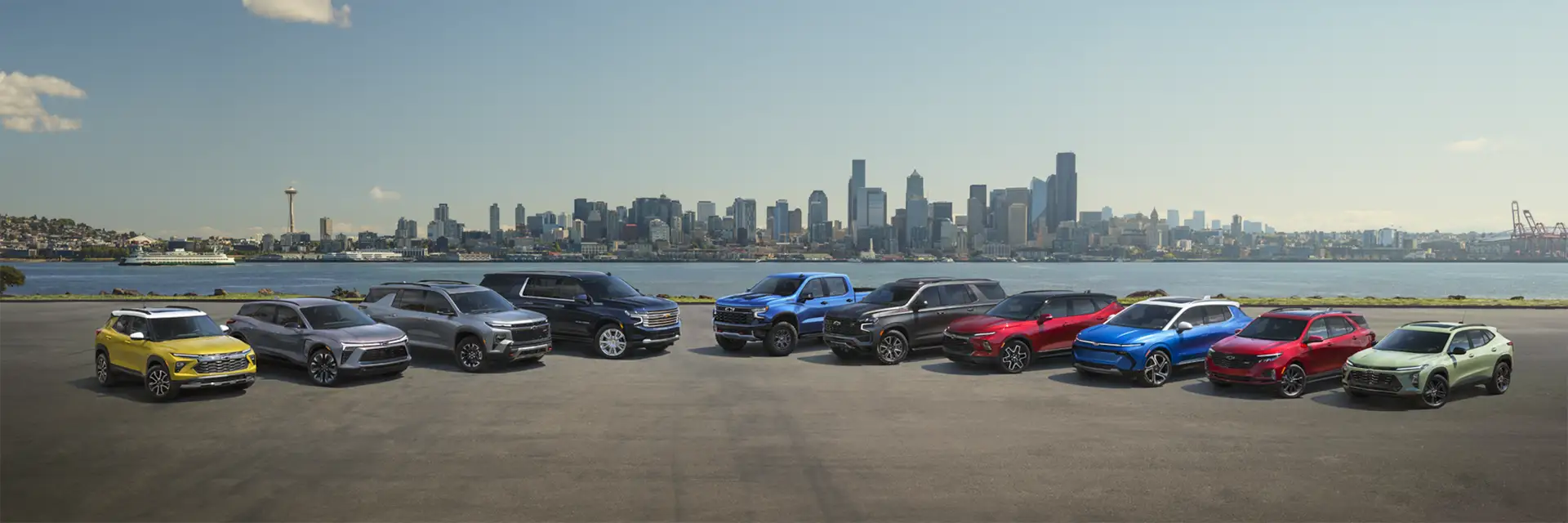 A lineup of 2025 Chevrolet models